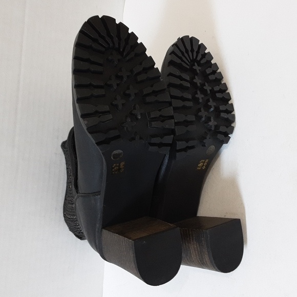 CHINESE LAUNDRY boots Women’s 10 Black Cable Knit Buckle Accent Leafy Round Toe - Picture 10 of 16